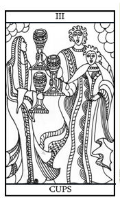 Three of cups illustrated